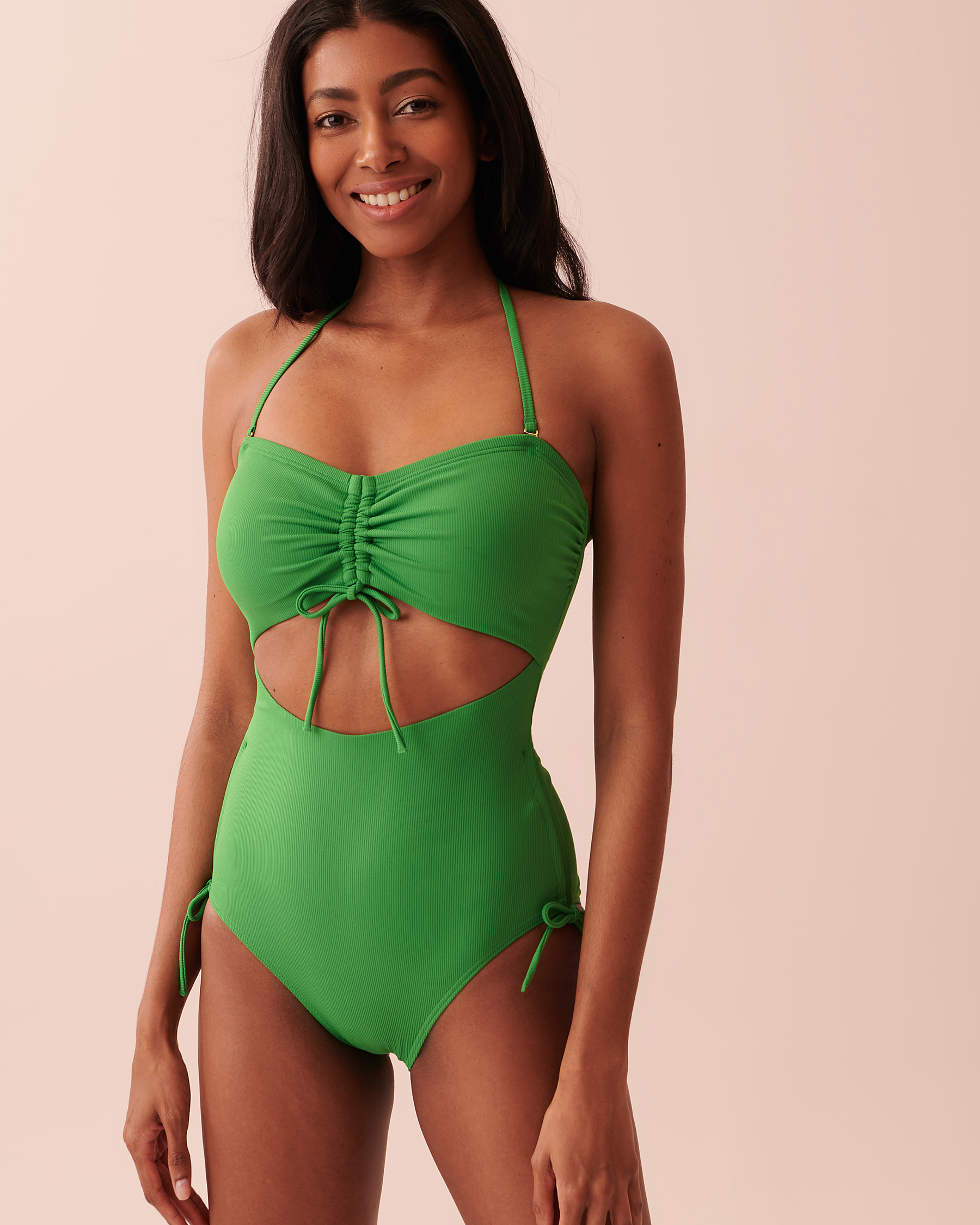 AQUAROSE ANITA Recycled Fibers Bandeau One-piece Swimsuit Forest green 70400097 - View3