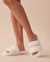 LA VIE EN ROSE Faux Fur Slide Slippers Pearly White 40700313 - View1