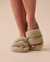 LA VIE EN ROSE Pantoufles sandales en fausse fourrure Sauge apaisante 40700313 - View1