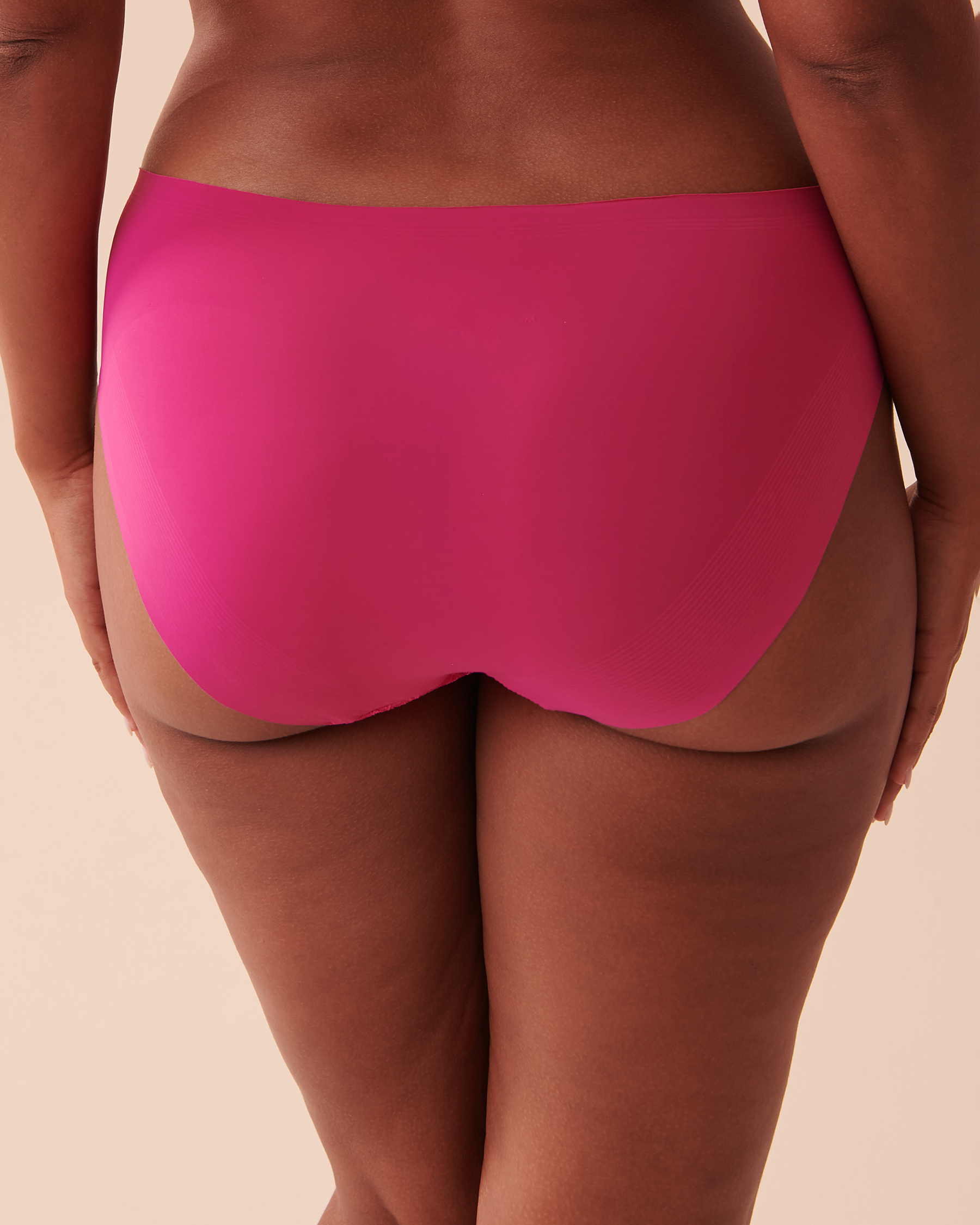 LA VIE EN ROSE Microfiber and Lace Sleek Back Bikini Panty Shocking Pink 20300277 - View4