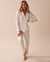 LA VIE EN ROSE Jacquard Satin Pajama Set White Roses 60400034 - View1