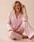 LA VIE EN ROSE Jacquard Satin Pajama Set Pink Roses 60400034 - View1