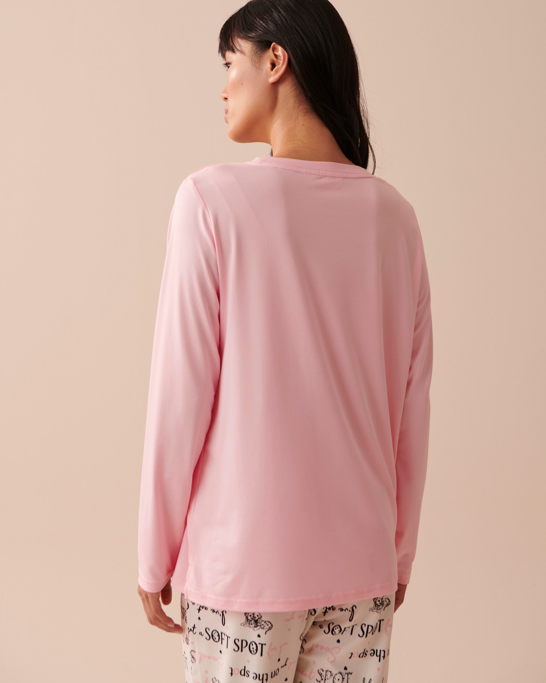 LA VIE EN ROSE Dalmatians Super Soft Long Sleeve Shirt Tender Pink 40100534 - View2