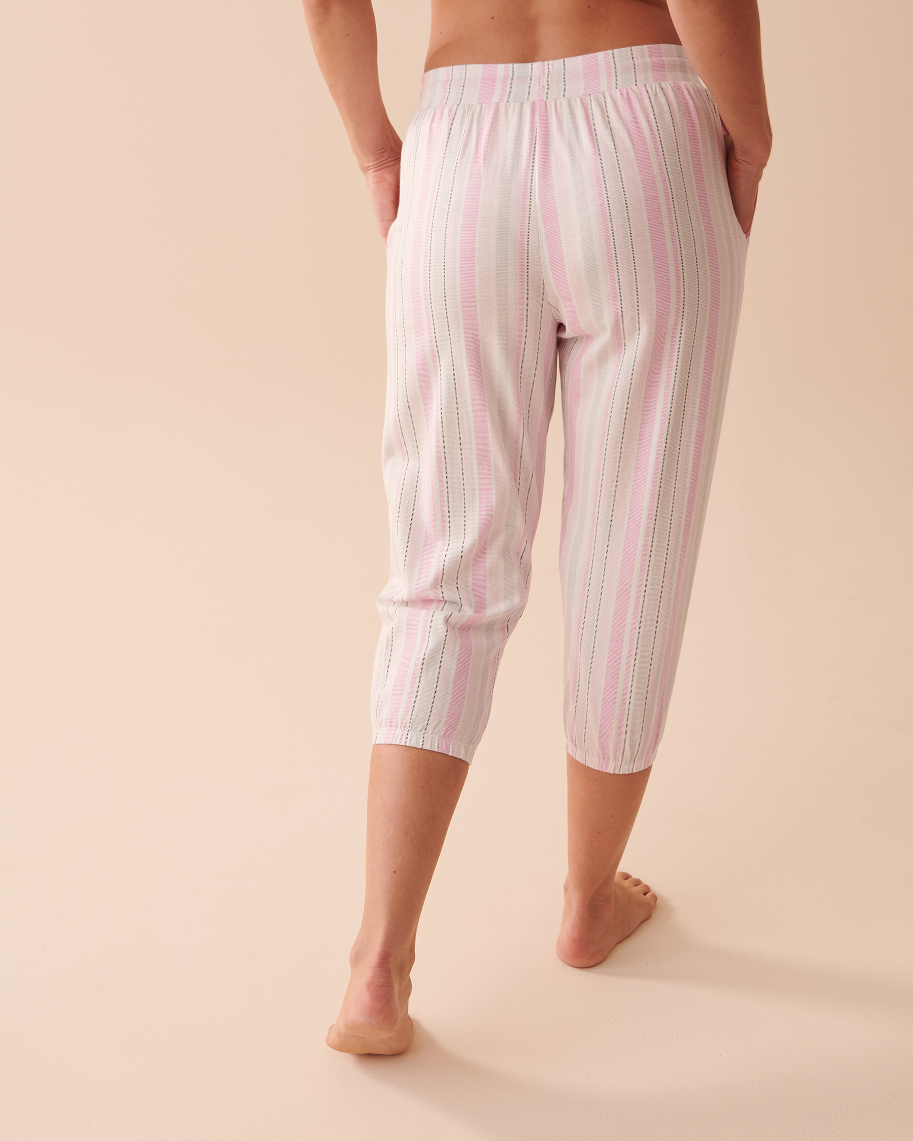 Striped Cotton Pajama Pants - Pink Stripes