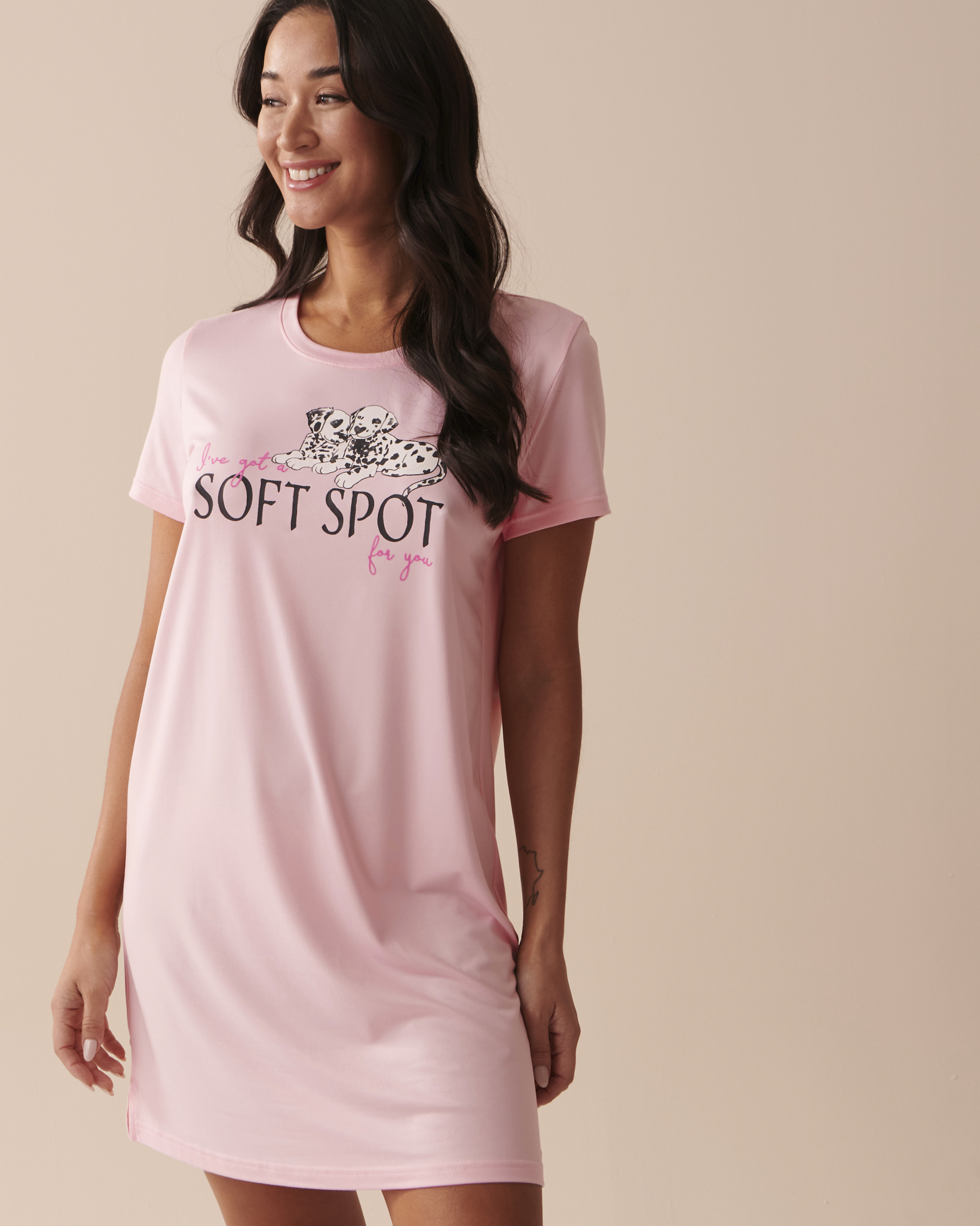 LA VIE EN ROSE Dalmatians Super Soft Sleepshirt Tender Pink 40500328 - View1