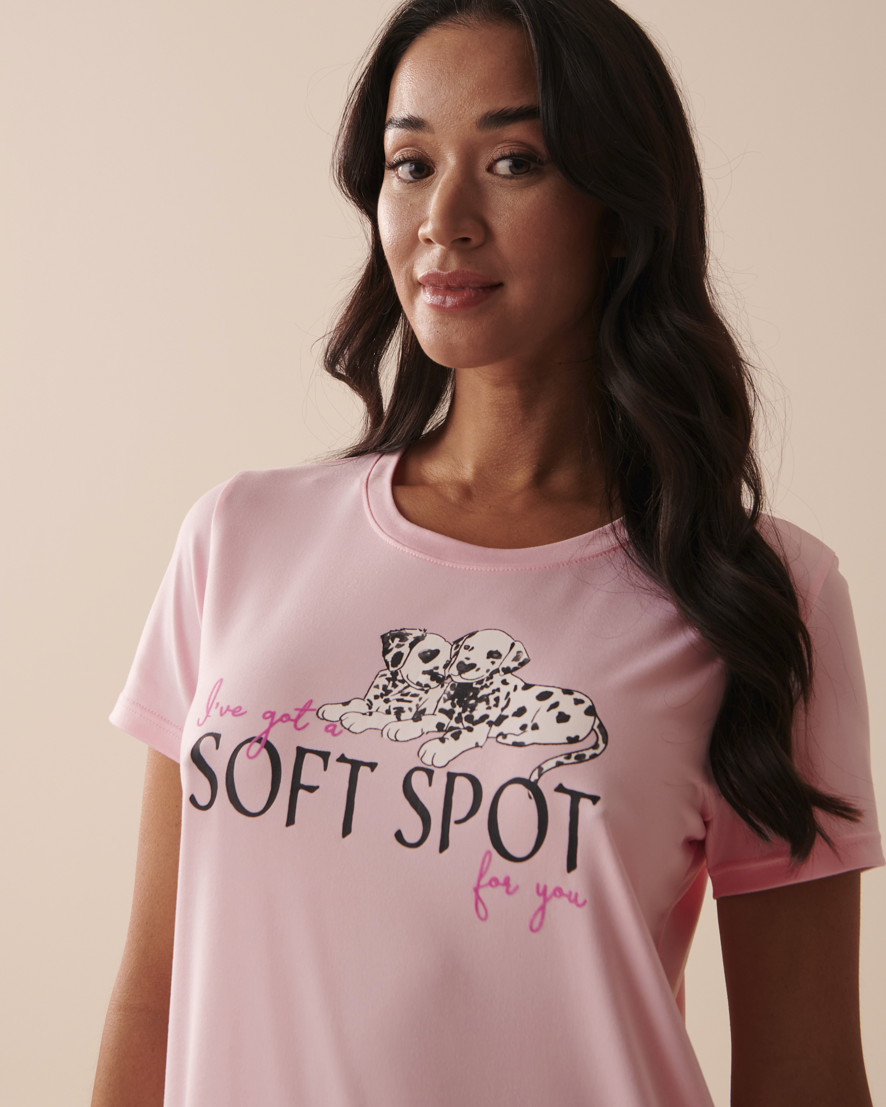 LA VIE EN ROSE Dalmatians Super Soft Sleepshirt Tender Pink 40500328 - View3