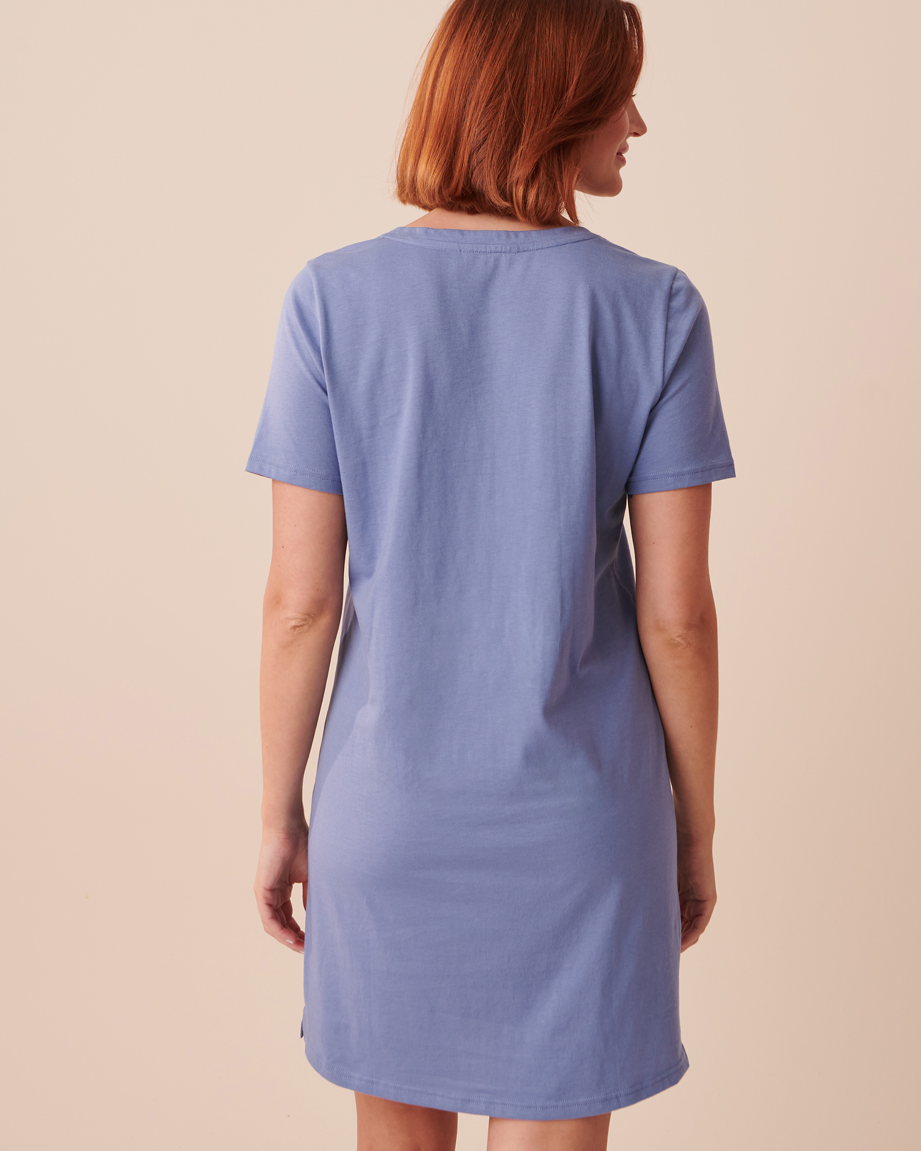 LA VIE EN ROSE Cotton Short Sleeve Sleepshirt Delicate Blue 40500333 - View2
