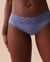 LA VIE EN ROSE Culotte bikini côtelée bordure de dentelle Bleu délicat 20100396 - View1