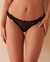 LA VIE EN ROSE Culotte bikini bordure frisée en résille Noir 20200431 - View1