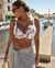 LA VIE EN ROSE AQUA TROPICAL D Cup Plunge Bikini Top White Tropical Blooms 70200112 - View1