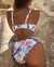 LA VIE EN ROSE AQUA TROPICAL Side Tie Brazilian Bikini Bottom White Tropical Blooms 70300515 - View1