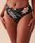 LA VIE EN ROSE AQUA Bas de bikini taille mi-haute TROPICAL Fleurs tropicales noires 70300516 - View1