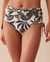 LA VIE EN ROSE AQUA Bas de bikini taille haute plissée KHAKI GREY FLORAL Fleurs grises et kaki 70300519 - View1