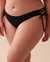 LA VIE EN ROSE AQUA TEXTURED Recycled Fibers Side Tie Cheeky Bikini Bottom Black 70300522 - View1
