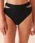 LA VIE EN ROSE AQUA TEXTURED Recycled Fibers High Waist Bikini Bottom Black 70300523 - View1