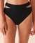 LA VIE EN ROSE AQUA TEXTURED Recycled Fibers High Waist Bikini Bottom Black 70300523 - View1