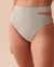 LA VIE EN ROSE AQUA Bas de bikini taille haute texturé en fibres recyclées Vert gris clair 70300523 - View1