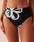 LA VIE EN ROSE AQUA Bas de bikini taille haute TAHITI Hibiscus noir et blanc 70300526 - View1