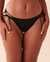 LA VIE EN ROSE AQUA BLACK Side Tie Brazilian Bikini Bottom Black 70300527 - View1