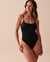 LA VIE EN ROSE AQUA TROPICAL Scoop Neck One-piece Swimsuit Black 70400104 - View1