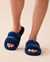LA VIE EN ROSE Plush Slide Slippers Dark Blue 40700314 - View1