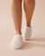 LA VIE EN ROSE Plush Slide Slippers White 40700315 - View1