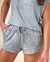 LA VIE EN ROSE Short de pyjama en jersey doux Feuilles bleues claires 40200561 - View1
