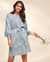 LA VIE EN ROSE Soft Jersey Lace Trim Kimono Light Blue Leaves 40600169 - View1