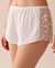 LA VIE EN ROSE Satin and Lace Shorts White 60200093 - View1