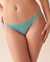 LA VIE EN ROSE Modal and Lace Trim String Panty Green Blue 20100425 - View1