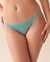LA VIE EN ROSE Culotte string modal et bordure de dentelle Bleu vert 20100425 - View1