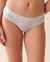LA VIE EN ROSE Culotte bikini coton et bande élastique logo Fleurs de lavande grises 20100435 - View1