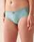 LA VIE EN ROSE Microfiber and Lace Trim Hiphugger Panty Green Blue 20200469 - View1