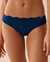 LA VIE EN ROSE Culotte bikini microfibre et dentelle dos lisse Bleu foncé 20300290 - View1