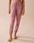 LA VIE EN ROSE Soft Jersey Jogger Pajama Pants Pink Leaves 40200562 - View1