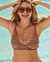 LA VIE EN ROSE AQUA Haut de bikini triangle torsadé à rayures texturées Brun noix de coco 70100583 - View1