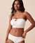 LA VIE EN ROSE AQUA SEERSUCKER Bandeau Bikini Top White 70100585 - View1