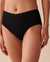 LA VIE EN ROSE AQUA SMOCKED TEXTURED High Waist Cheeky Bikini Bottom Black 70300525 - View1
