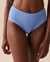 LA VIE EN ROSE AQUA SMOCKED TEXTURED High Waist Cheeky Bikini Bottom Bright Pastel Blue 70300525 - View1