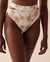 LA VIE EN ROSE AQUA Bas de bikini taille haute PLAGE DORÉE Palmiers dorés 70300543 - View1