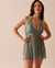 LA VIE EN ROSE Lace and Mesh Plunge Babydoll Olive Green 60500146 - View1
