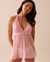 LA VIE EN ROSE Lace and Mesh Plunge Babydoll Candy Pink 60500146 - View1