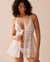 LA VIE EN ROSE Open Front Embroidered Lace Babydoll White 60500147 - View1