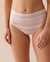 LA VIE EN ROSE Cotton High Waist Bikini Panty Candy Pink Stripes 20100452 - View1