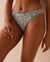 LA VIE EN ROSE Cotton and Lace Detail Thong Panty Olive Green/Daisies 20100456 - View1