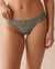 LA VIE EN ROSE Microfiber and Wide Lace Band Thong Panty Olive Green 20200494 - View1