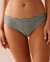 LA VIE EN ROSE Microfiber and Lace Sleek Back Bikini Panty Olive Green 20300314 - View1