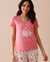 LA VIE EN ROSE Pink Floral Super Soft T-shirt Watermelon 40100575 - View1