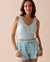 LA VIE EN ROSE Camisole courte en coton Bleu glacé 40100576 - View1