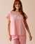 LA VIE EN ROSE Cotton Cap-Sleeve T-shirt Candy Pink 40100581 - View1